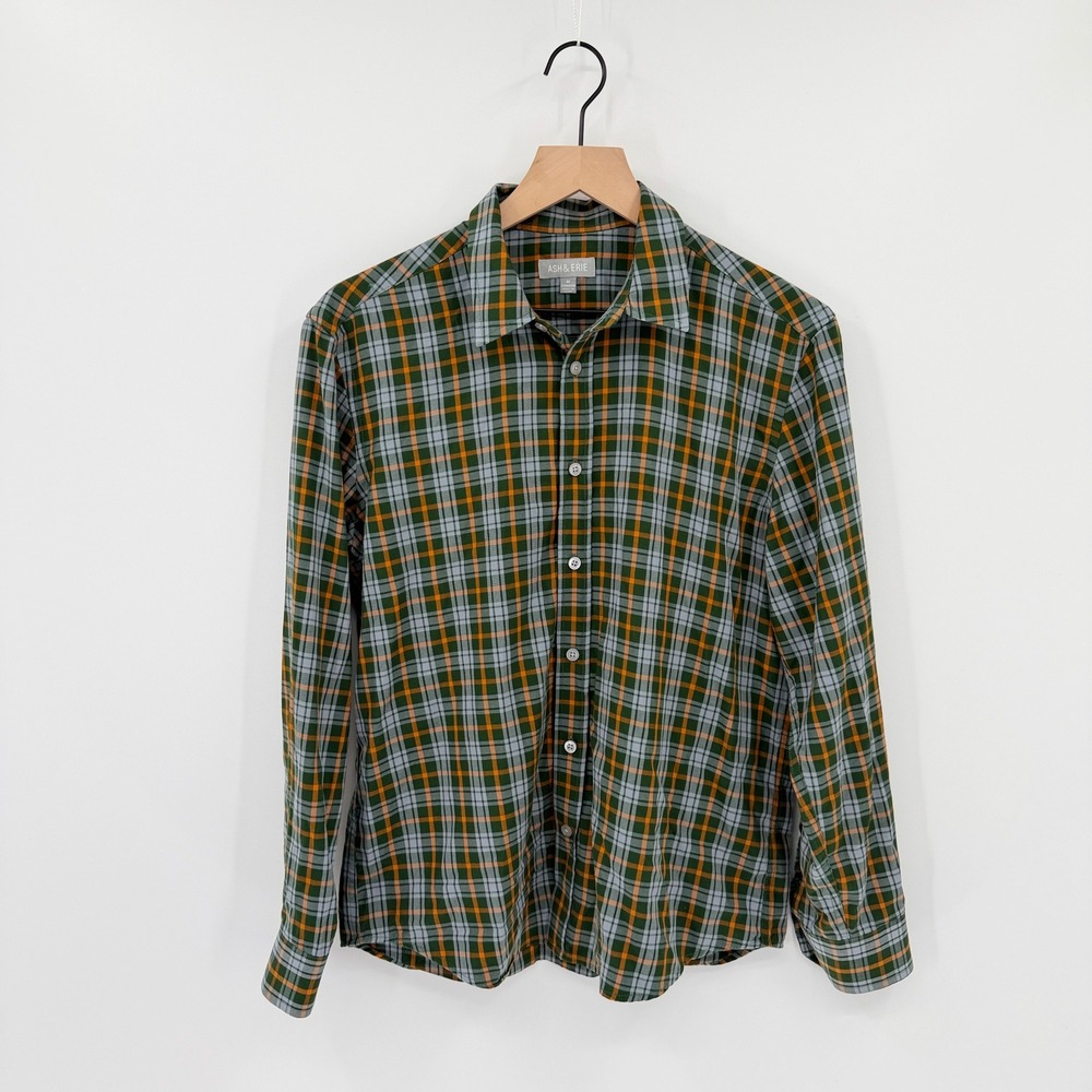 Ash & Erie Short Men's M Morningside Plaid Button Down Everyday Shirt Gorpcore